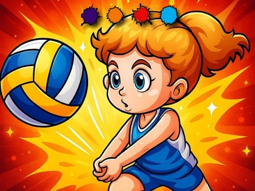 Volleyball Fun Coloring thumbnail